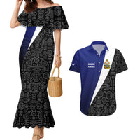 Honduras Coat of Arms Couples Matching Mermaid Dress and Hawaiian Shirt Traditional Patterns & National Symbol