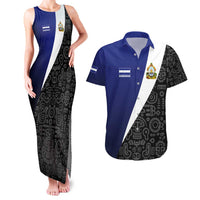 Honduras Coat of Arms Couples Matching Tank Maxi Dress and Hawaiian Shirt Traditional Patterns & National Symbol