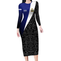 Honduras Coat of Arms Family Matching Long Sleeve Bodycon Dress and Hawaiian Shirt Traditional Patterns & National Symbol
