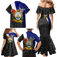 Honduras Coat of Arms Family Matching Mermaid Dress and Hawaiian Shirt Traditional Patterns & National Symbol