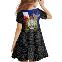 Honduras Coat of Arms Family Matching Off Shoulder Maxi Dress and Hawaiian Shirt Traditional Patterns & National Symbol