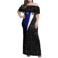 Honduras Coat of Arms Family Matching Off Shoulder Maxi Dress and Hawaiian Shirt Traditional Patterns & National Symbol
