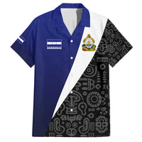 Honduras Coat of Arms Family Matching Off Shoulder Short Dress and Hawaiian Shirt Traditional Patterns & National Symbol