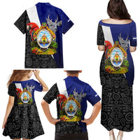 Honduras Coat of Arms Family Matching Puletasi and Hawaiian Shirt Traditional Patterns & National Symbol