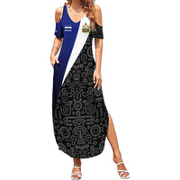 Honduras Coat of Arms Family Matching Summer Maxi Dress and Hawaiian Shirt Traditional Patterns & National Symbol