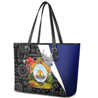 Honduras Coat of Arms Leather Tote Bag Traditional Patterns & National Symbol