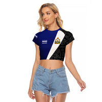 Honduras Coat of Arms Raglan Cropped T Shirt Traditional Patterns & National Symbol