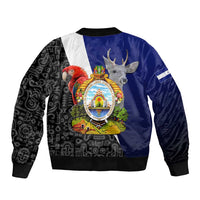 Honduras Coat of Arms Sleeve Zip Bomber Jacket Traditional Patterns & National Symbol