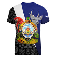 Honduras Coat of Arms Women V-Neck T-Shirt Traditional Patterns & National Symbol