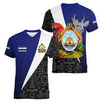 Honduras Coat of Arms Women V-Neck T-Shirt Traditional Patterns & National Symbol