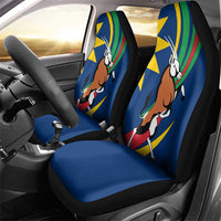 Namibia National Emblem Car Seat Cover Flag Colors & Symbolic Animals Design