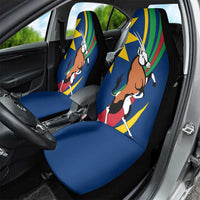 Namibia National Emblem Car Seat Cover Flag Colors & Symbolic Animals Design