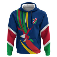Namibia National Emblem Hoodie Flag Colors & Symbolic Animals Design