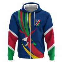 Namibia National Emblem Hoodie Flag Colors & Symbolic Animals Design
