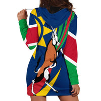 Namibia National Emblem Hoodie Dress Flag Colors & Symbolic Animals Design