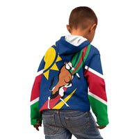 Namibia National Emblem Kid Hoodie Flag Colors & Symbolic Animals Design