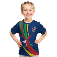 Namibia National Emblem Kid T Shirt Flag Colors & Symbolic Animals Design