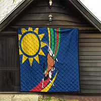 Namibia National Emblem Quilt Flag Colors & Symbolic Animals Design