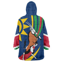 Namibia National Emblem Wearable Blanket Hoodie Flag Colors & Symbolic Animals Design
