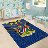 Namibia National Emblem Area Rug Sporty Style with Traditional Patterns