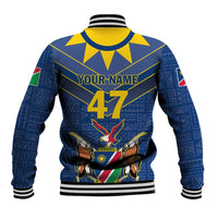 Namibia National Emblem Baseball Jacket Sporty Style with Traditional Patterns