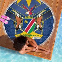 Namibia National Emblem Beach Blanket Sporty Style with Traditional Patterns