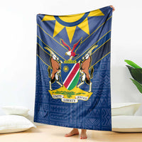 Namibia National Emblem Blanket Sporty Style with Traditional Patterns