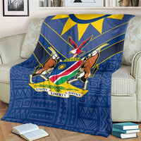 Namibia National Emblem Blanket Sporty Style with Traditional Patterns