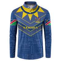 Namibia National Emblem Button Sweatshirt Sporty Style with Traditional Patterns
