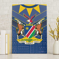 Namibia National Emblem Canvas Wall Art Sporty Style with Traditional Patterns