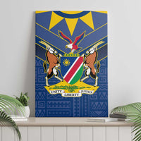 Namibia National Emblem Canvas Wall Art Sporty Style with Traditional Patterns