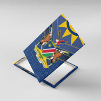 Namibia National Emblem Canvas Wall Art Sporty Style with Traditional Patterns