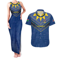 Namibia National Emblem Couples Matching Tank Maxi Dress and Hawaiian Shirt Sporty Style with Traditional Patterns