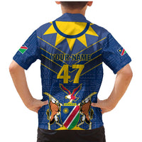 Namibia National Emblem Family Matching Mermaid Dress and Hawaiian Shirt Sporty Style with Traditional Patterns