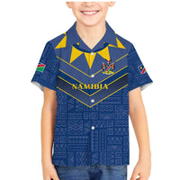 Namibia National Emblem Family Matching Mermaid Dress and Hawaiian Shirt Sporty Style with Traditional Patterns