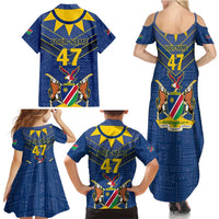 Namibia National Emblem Family Matching Summer Maxi Dress and Hawaiian Shirt Sporty Style with Traditional Patterns