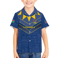 Namibia National Emblem Family Matching Tank Maxi Dress and Hawaiian Shirt Sporty Style with Traditional Patterns