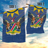 Namibia National Emblem Garden Flag Sporty Style with Traditional Patterns