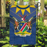 Namibia National Emblem Garden Flag Sporty Style with Traditional Patterns