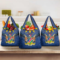 Namibia National Emblem Grocery Bag Sporty Style with Traditional Patterns