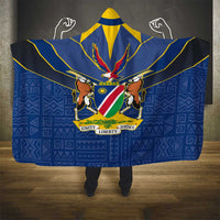 Namibia National Emblem Hooded Blanket Sporty Style with Traditional Patterns