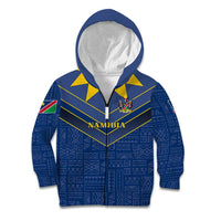 Namibia National Emblem Kid Hoodie Sporty Style with Traditional Patterns