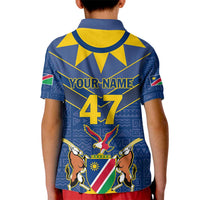 Namibia National Emblem Kid Polo Shirt Sporty Style with Traditional Patterns