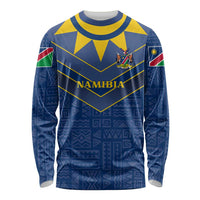 Namibia National Emblem Long Sleeve Shirt Sporty Style with Traditional Patterns