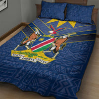 Namibia National Emblem Quilt Bed Set Sporty Style with Traditional Patterns