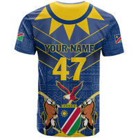 Namibia National Emblem T Shirt Sporty Style with Traditional Patterns