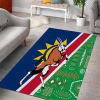 Namibia Flag Area Rug Detailed Design with Traditional Patterns