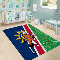 Namibia Flag Area Rug Detailed Design with Traditional Patterns