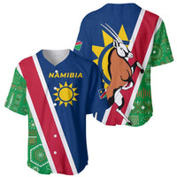 Namibia Flag Baseball Jersey Detailed Design with Traditional Patterns
