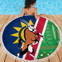 Namibia Flag Beach Blanket Detailed Design with Traditional Patterns